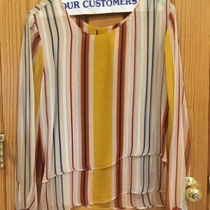 Maeve by Anthropologie Silk Striped Top